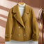 Suit Collar Double-Breasted Woolen Coat for Women