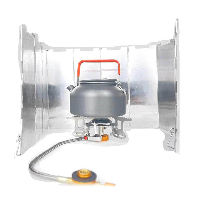 10 Plates Foldable Gas Stove Windshield Outdoor Camping Cooking Burner Windproof Screen Aluminium Alloy Outdoor Stove Wind Shield - Korvel