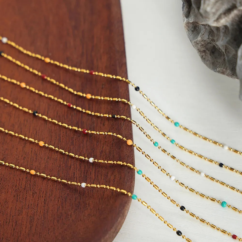 Simple rice bead splicing rice bead chain design drop glaze clip bead chain - Korvel