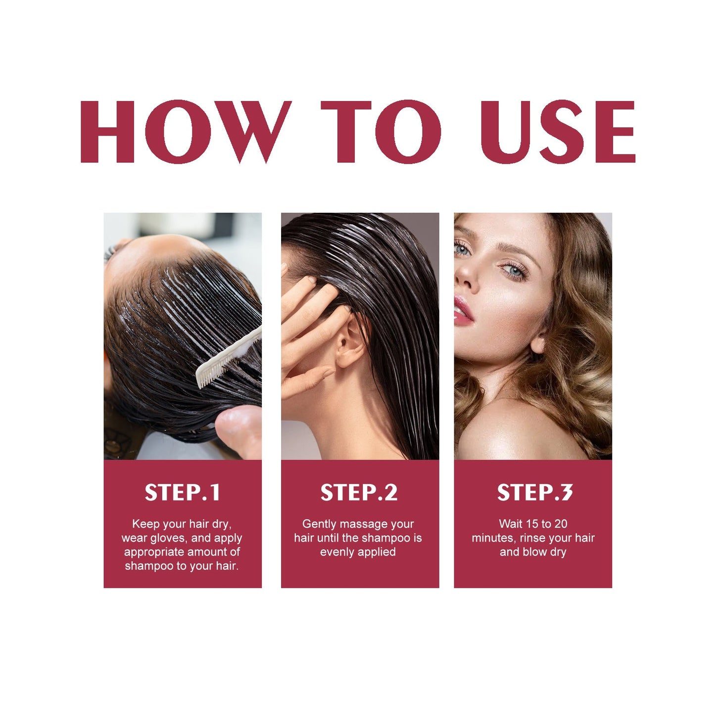 Black Hair Shampoo Series, Gentle, Non-Irritating And Moisturizing Scalp Easily Changing Color Hair Shampoo - Korvel