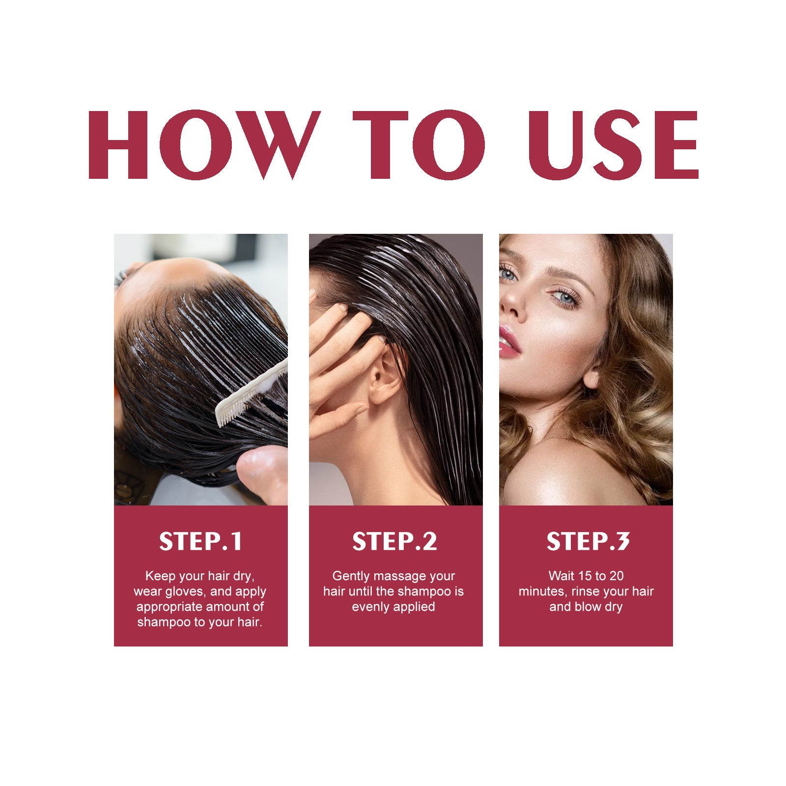 Black Hair Shampoo Series, Gentle, Non-Irritating And Moisturizing Scalp Easily Changing Color Hair Shampoo - Korvel