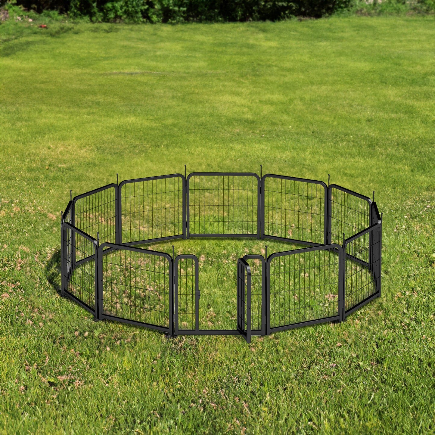 Parque para perros portátil de 12 piezas - Cerca interior/exterior de 24"