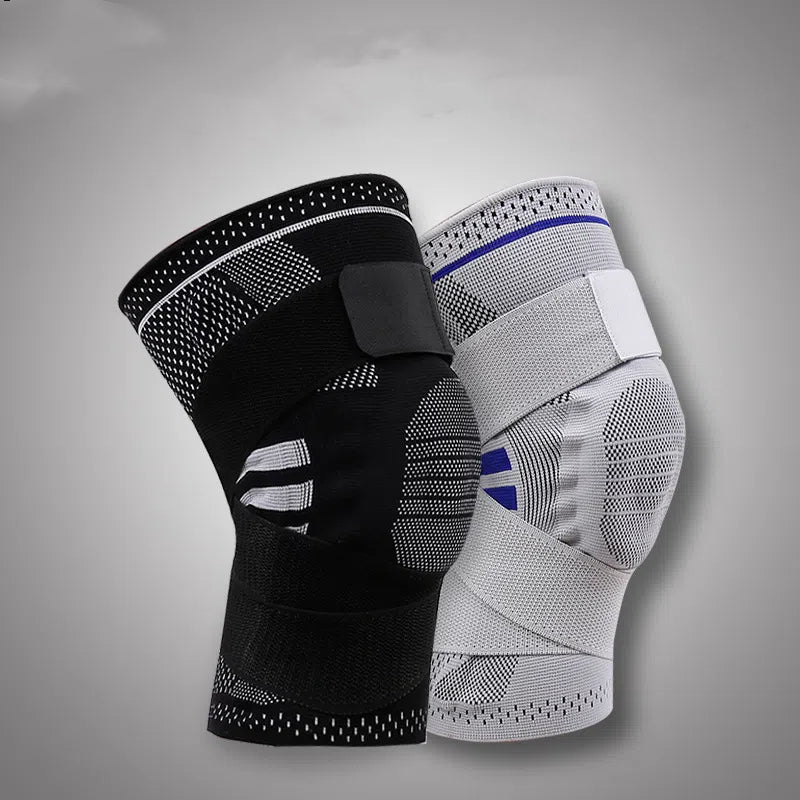 Strap support sports knee pads silicone shock absorption protection knee automatic closure outdoor sports - Korvel