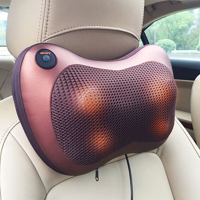 electric massage pillow Infrared Heating Kneading Neck Shoulder Back Car Chair Shiatsu Massager Mat Device - Korvel