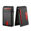 Carbon fiber patterned men's wallet wallet two fold flip card box anti-theft brush wallet magnetic suction side push card bag - Korvel