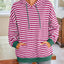 Sudadera con capucha a rayas suelta y casual