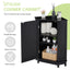 Black Bathroom Cabinet Triangle Corner Storage Cabinet with Adjustable Shelf Modern Style MDF Board - Korvel