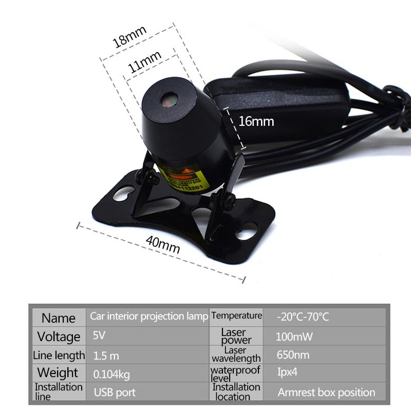 Light Projector Car Decoration Light USB LED Starry Sky Star DJ RGB Laser Projector Music Sound Remote Control Auto Car Styling - Korvel