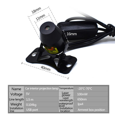 Light Projector Car Decoration Light USB LED Starry Sky Star DJ RGB Laser Projector Music Sound Remote Control Auto Car Styling - Korvel