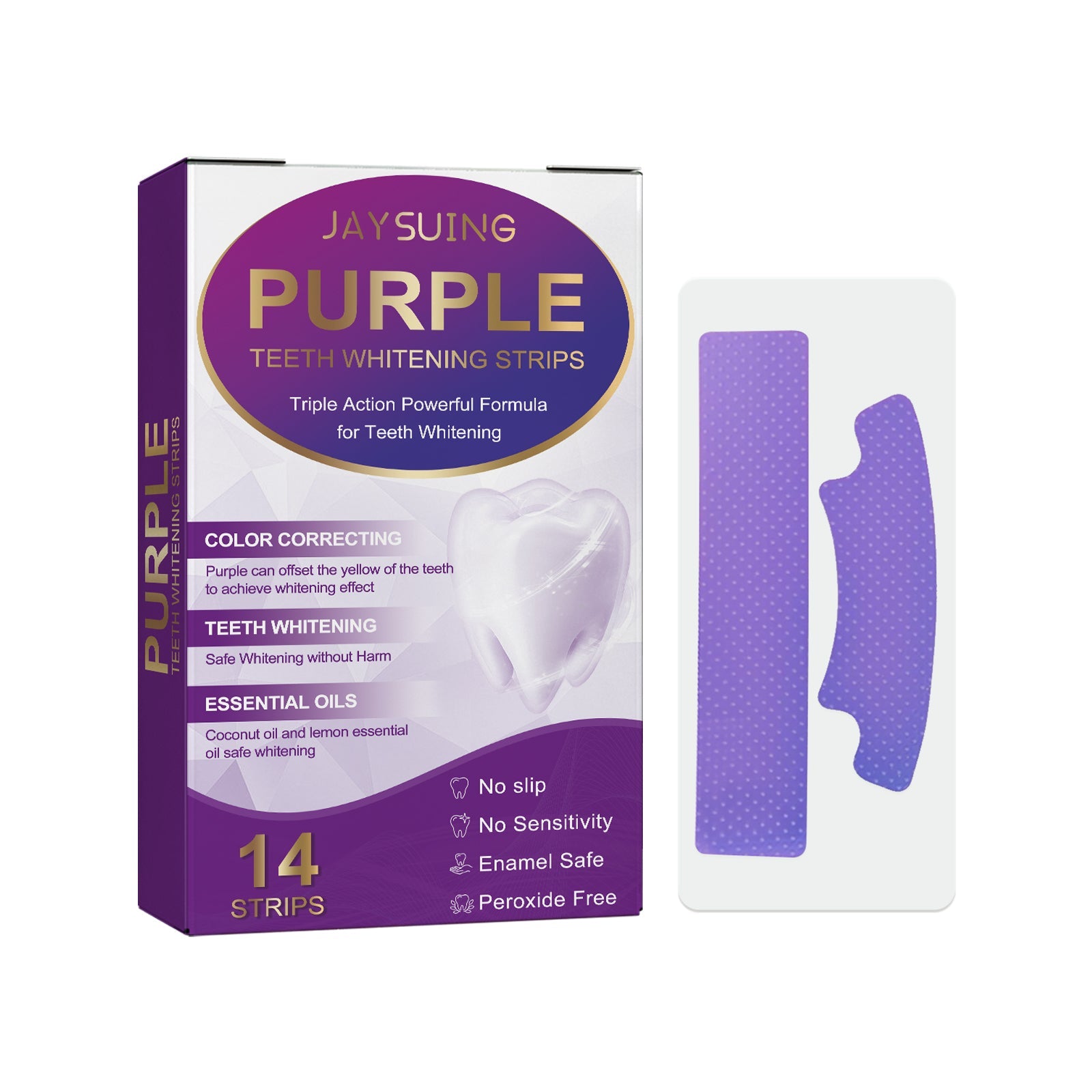 Purple Bright White Dental Stickers, Yellow Stain Removal Deep Cleaning Care For Oral Health Care Dental Stickers - Korvel