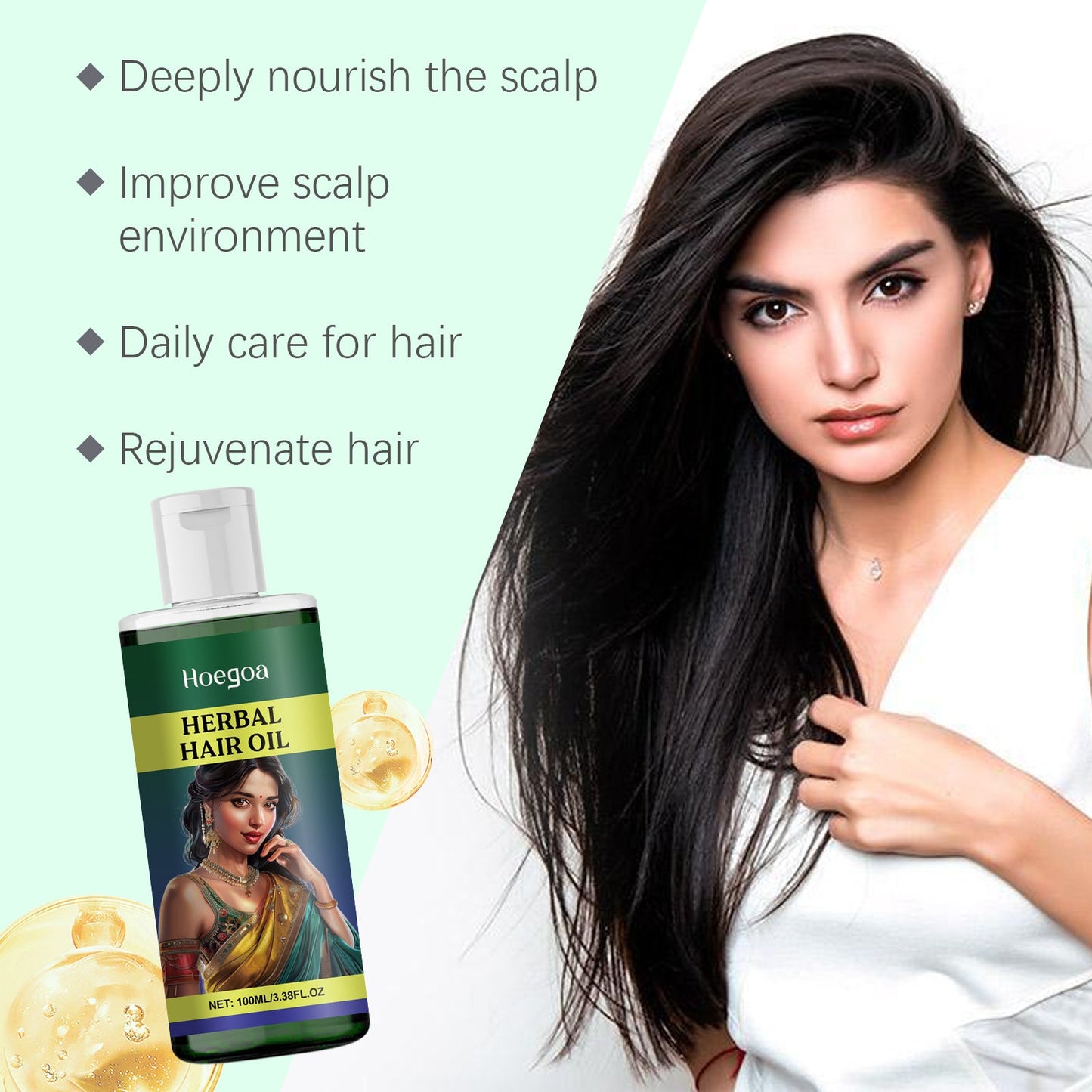 Aceite Herbal para el Cuidado del Cabello para Nutrir e Hidratación