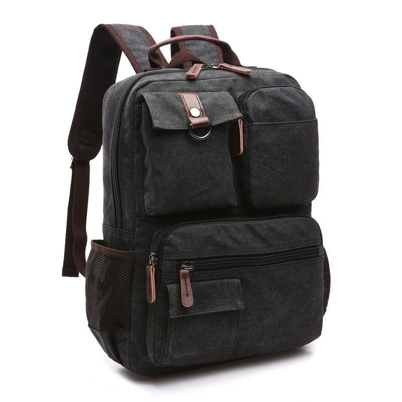 Premium Waxed Canvas Rolling Backpack for Men