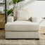 39.7" Oversized Chaise Lounger Modern Style Sofa Couch ,with Pillows, Charge Station & Cup Holders, Chenille Fabric, Cream - Korvel