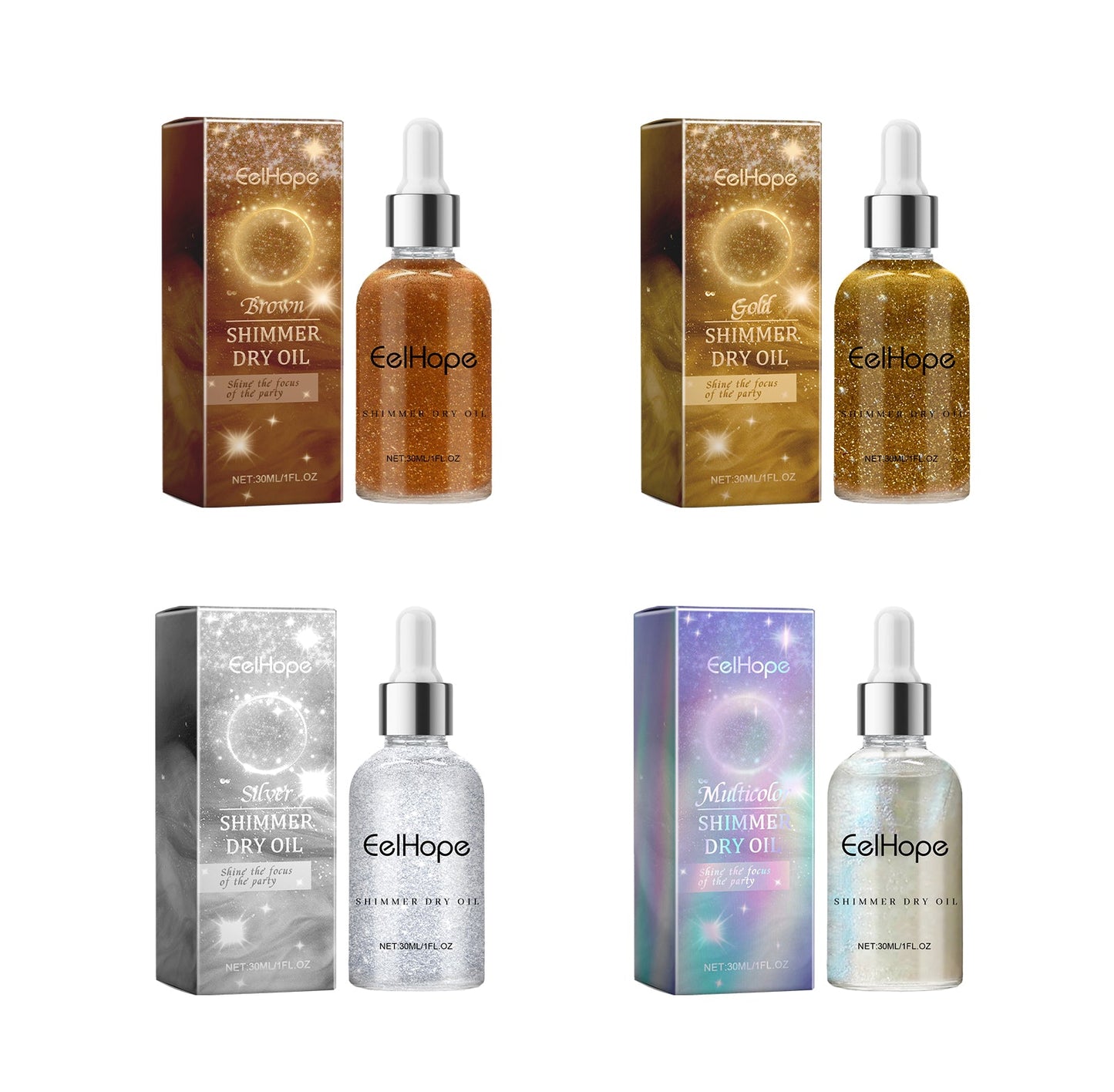 Party Body Glitter Oil, Naturally Brightening And Long-Lasting Moisturizing Party Dance Shine Shine Shine - Korvel