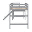 Premium Twin Loft Bed with Platform and Ladder in Grey