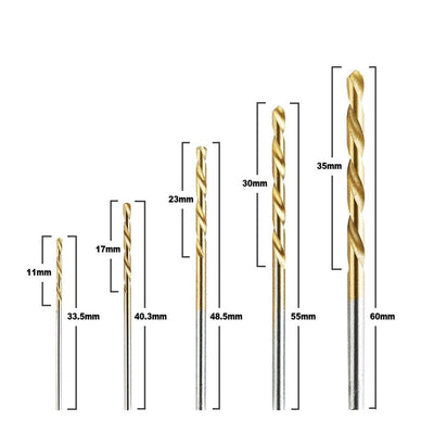 50Pcs Titanium Coated HSS Drill Bit Set - Premium Quality