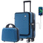 Carry-on Luggage 20 Inch Front Open Luggage Lightweight Suitcase with Front Pocket and USB Port, 1 Portable Carrying Case - Korvel