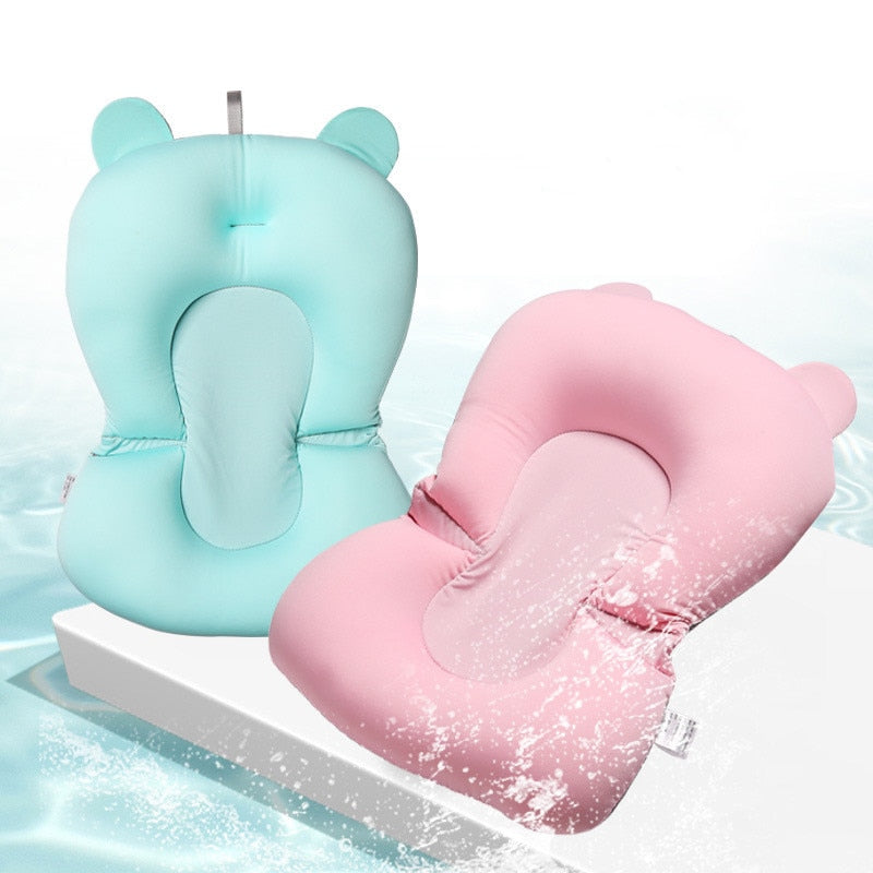 Baby Bath Seat Support Mat Foldable Baby Bath Tub Pad & Chair Newborn Bathtub Pillow Infant Anti-Slip Soft Comfort Body Cushion - Korvel
