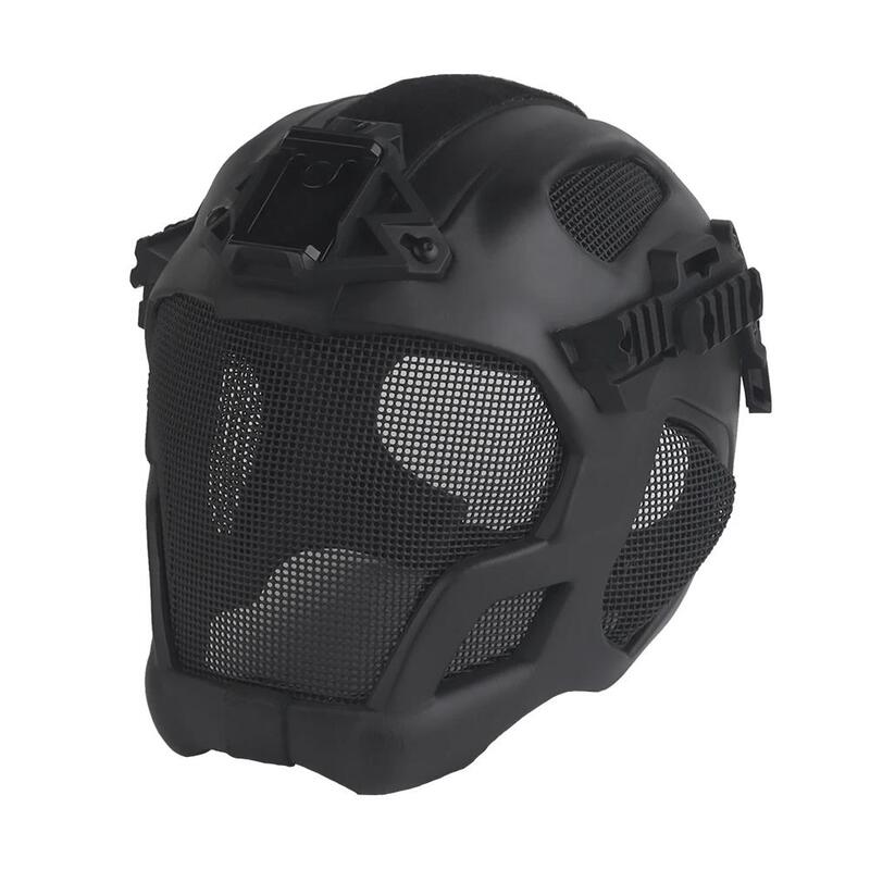Lightweight EVA tactical helmet for hunting, airsoft, etc. Steel mesh mask included, good for cosplay. - Korvel