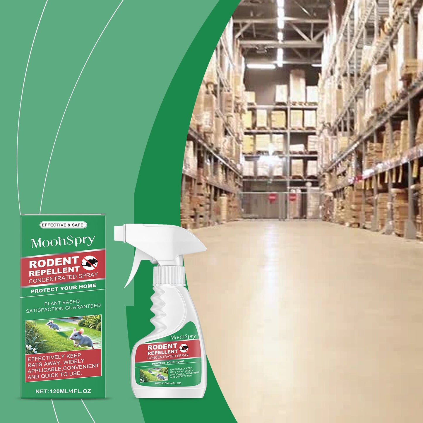 Premium Mint Rat Repellent Spray for Indoor & Outdoor Use