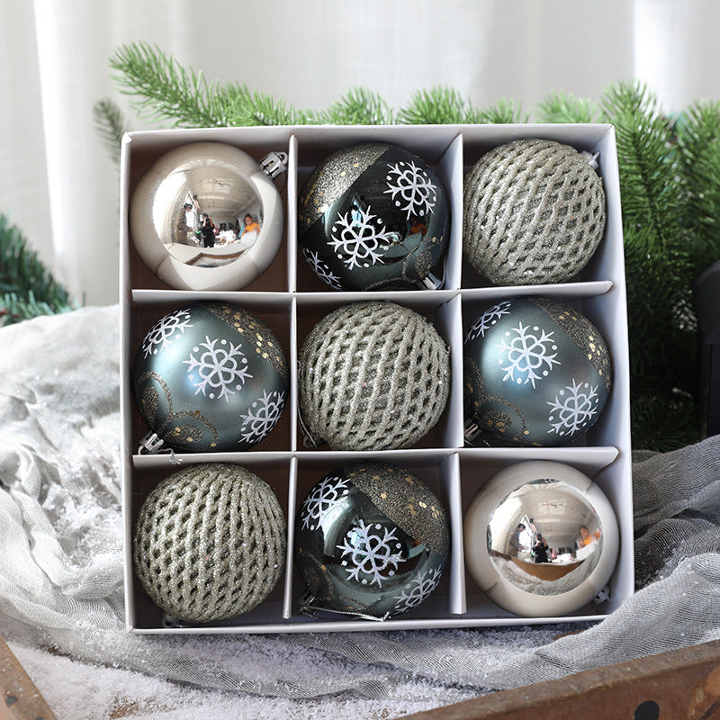 Christmas Ball Set Gift Box Christmas Painting Gift Pack Ball Christmas Tree Decoration Pendant - Korvel