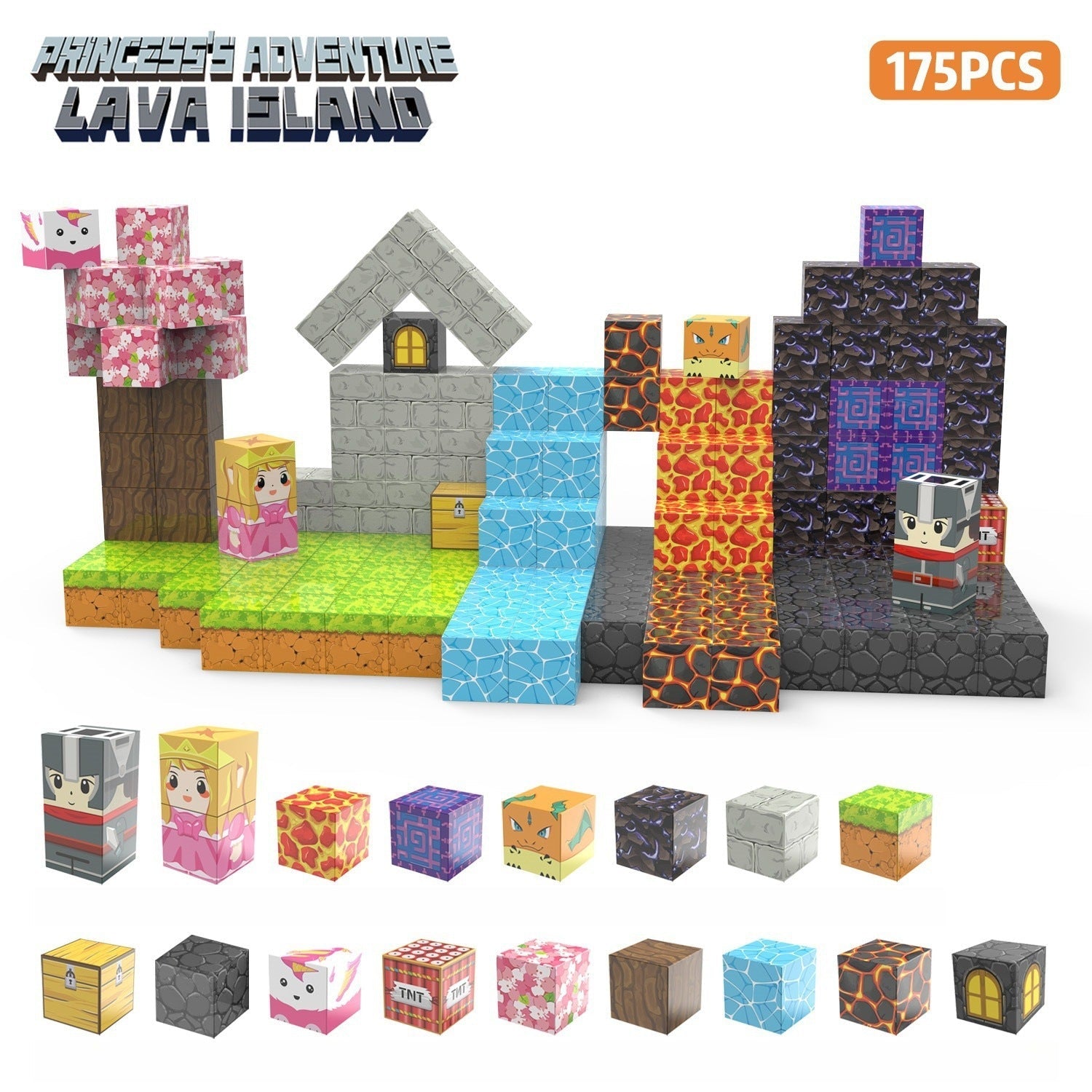 My Building World Magnetic Cube DIY Cherry Blossom Mountain Children's Educational Puzzle Assembly Toy Gift - Korvel