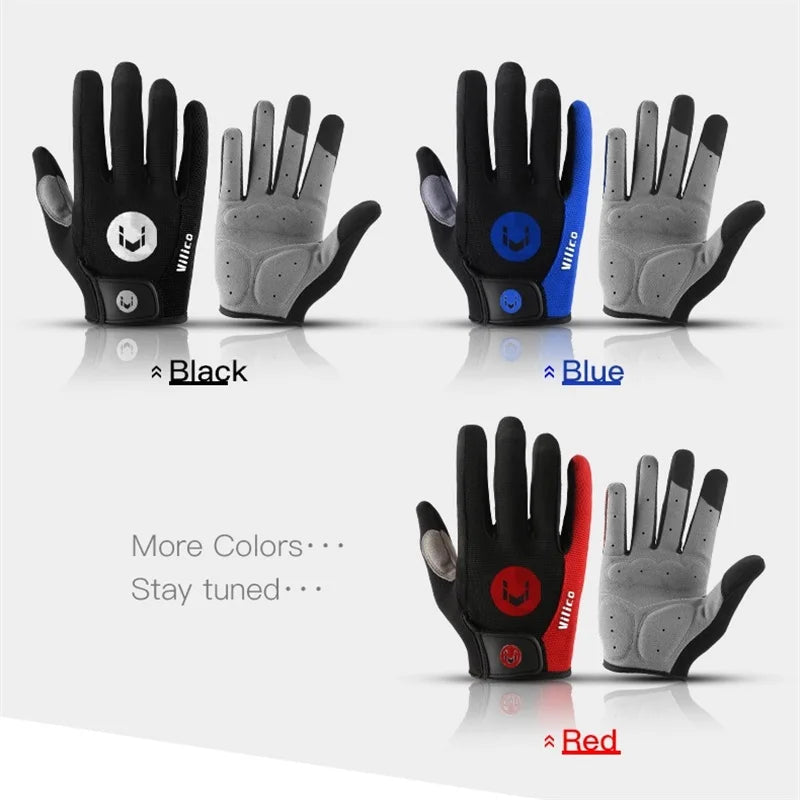 Men and women outdoor cycling windproof and cold proof motorcycle electric bike full finger touch screen anti slip gloves - Korvel