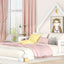 Full Size Wood Floor Bed with House-shaped Headboard  White - Korvel