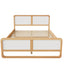 Modern Style Queen Size Solid Wood Platform Bed for Kids, Teens, Adults, No Need Box Spring, Walnut and White - Korvel