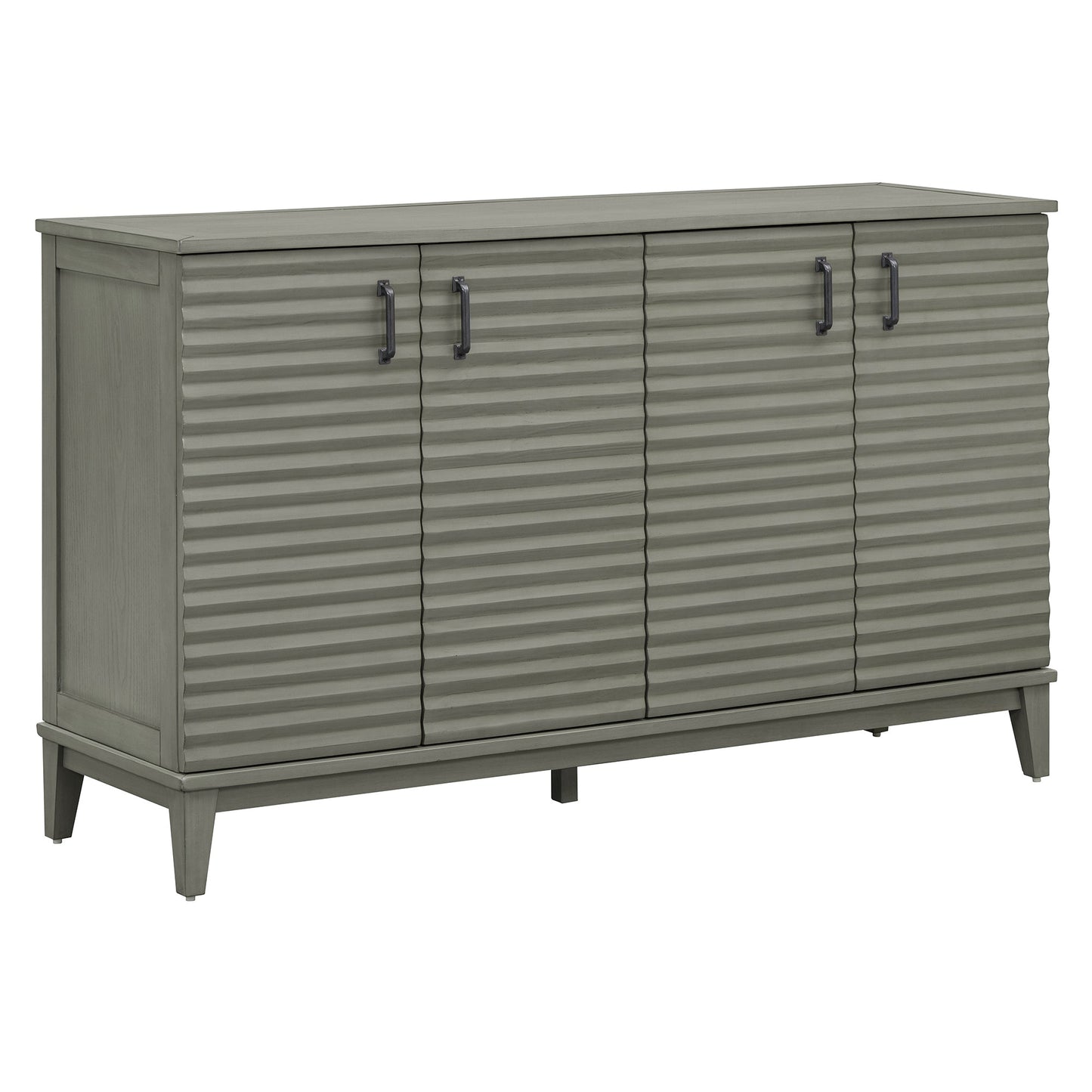 Buffet de rangement TREXM gris antique à 4 portes avec étagères réglables