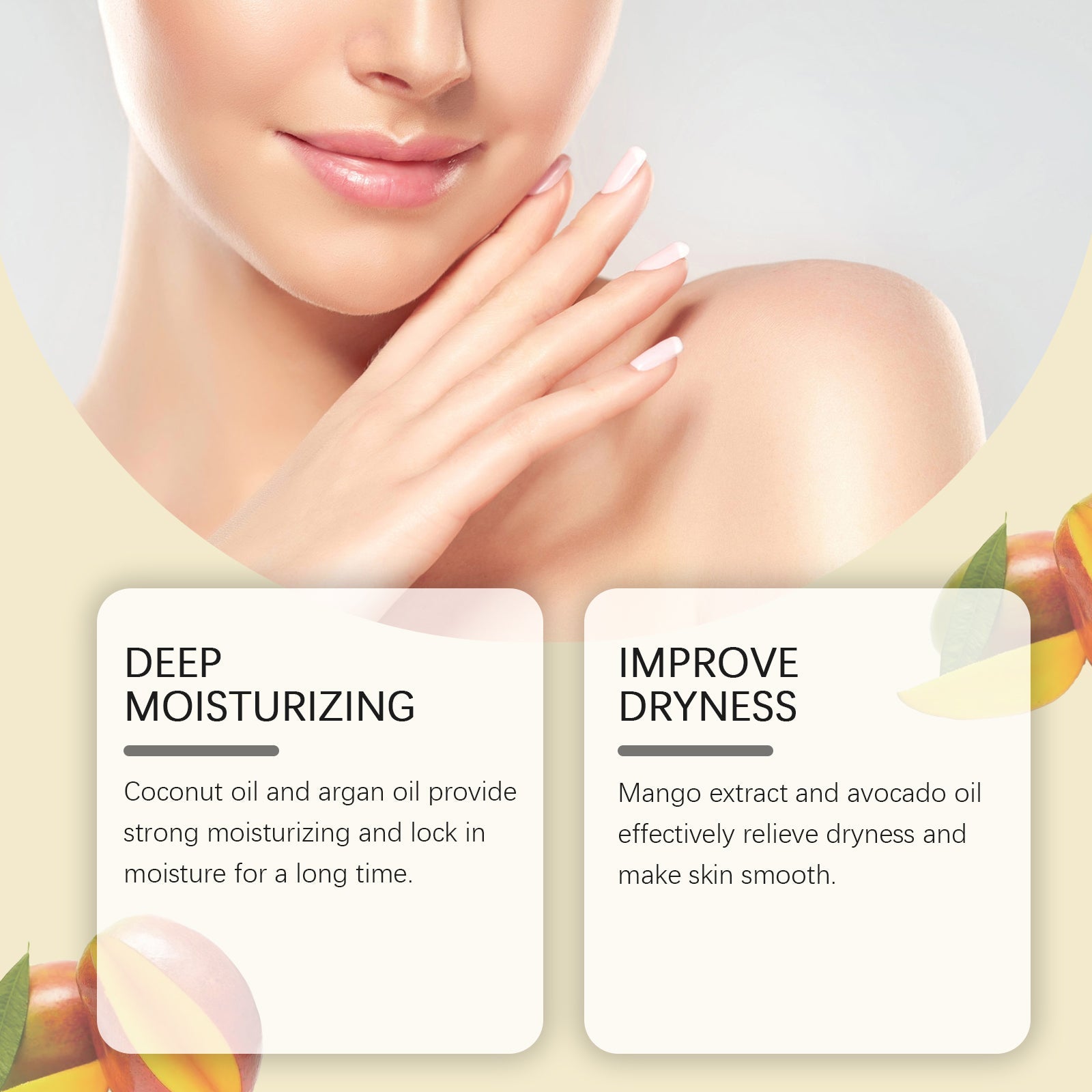 Mango Moisturizing Moisturizer Nourishes, Hydrates, Hydrates, Rejuvenates And Rejuvenates Creamy Skin Care Cream - Korvel