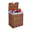 Laundry Hamper With Lid PE Rattan Powder Coating Frame Clothes Hampers with 02 Removable Bags, 100L, Brown Color - Korvel