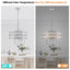 Modern crystal drum pendant light, 6-light pendant light, with silver metal frame (excluding light bulb) - Korvel