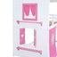Elegant Twin Size Bunk Wood House Bed in Pink and White