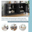 TREXM Large Storage Space Sideboard with Artificial Rattan Door and Metal Handles for Living Room and Entryway (Black) - Korvel