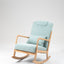 Premium Upholstered Rocking Chair with Lumbar Pillow