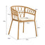 Outdoor dining set of 5 simple bamboo dinning table  PE ratten round table 110CM plastic wood top - Korvel