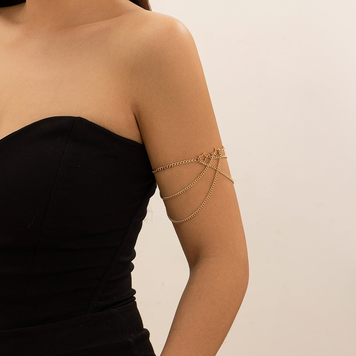 Ethnic style punk adjustable alloy pentagram cross Leg Chain - Korvel