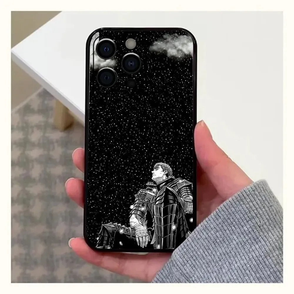 GutsrkiPhone Coque Anime pour iPhone 15 et SE Noir