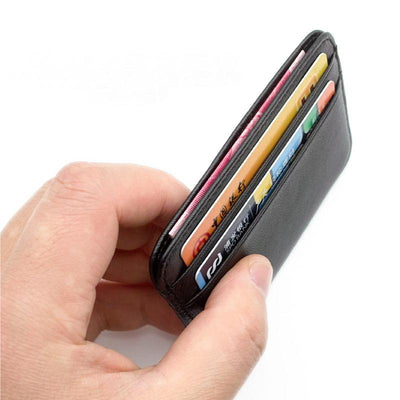 Genuine Sheepskin Leather Card Holder - Slim & Stylish