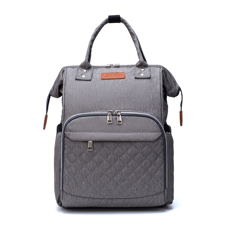Lequeen Brand Diaper Bag Large Capacity USB Mummy Bag Travel Backpack Designer Nursing Bag for Baby Care - Korvel