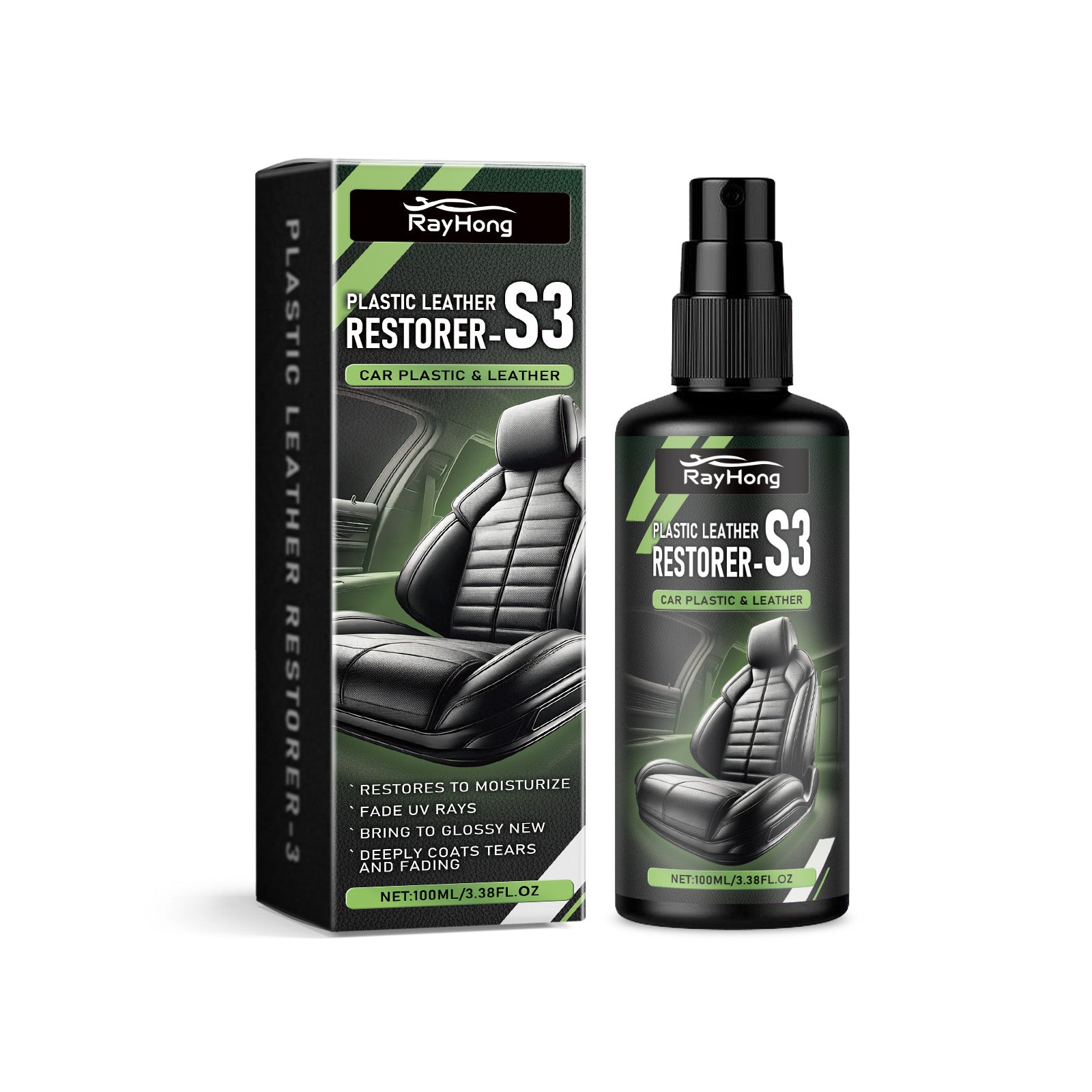 Car Leather Reconditioning Spray, Clean And Decontaminate Bright Car Interior Repair Maintenance Care Spray - Korvel