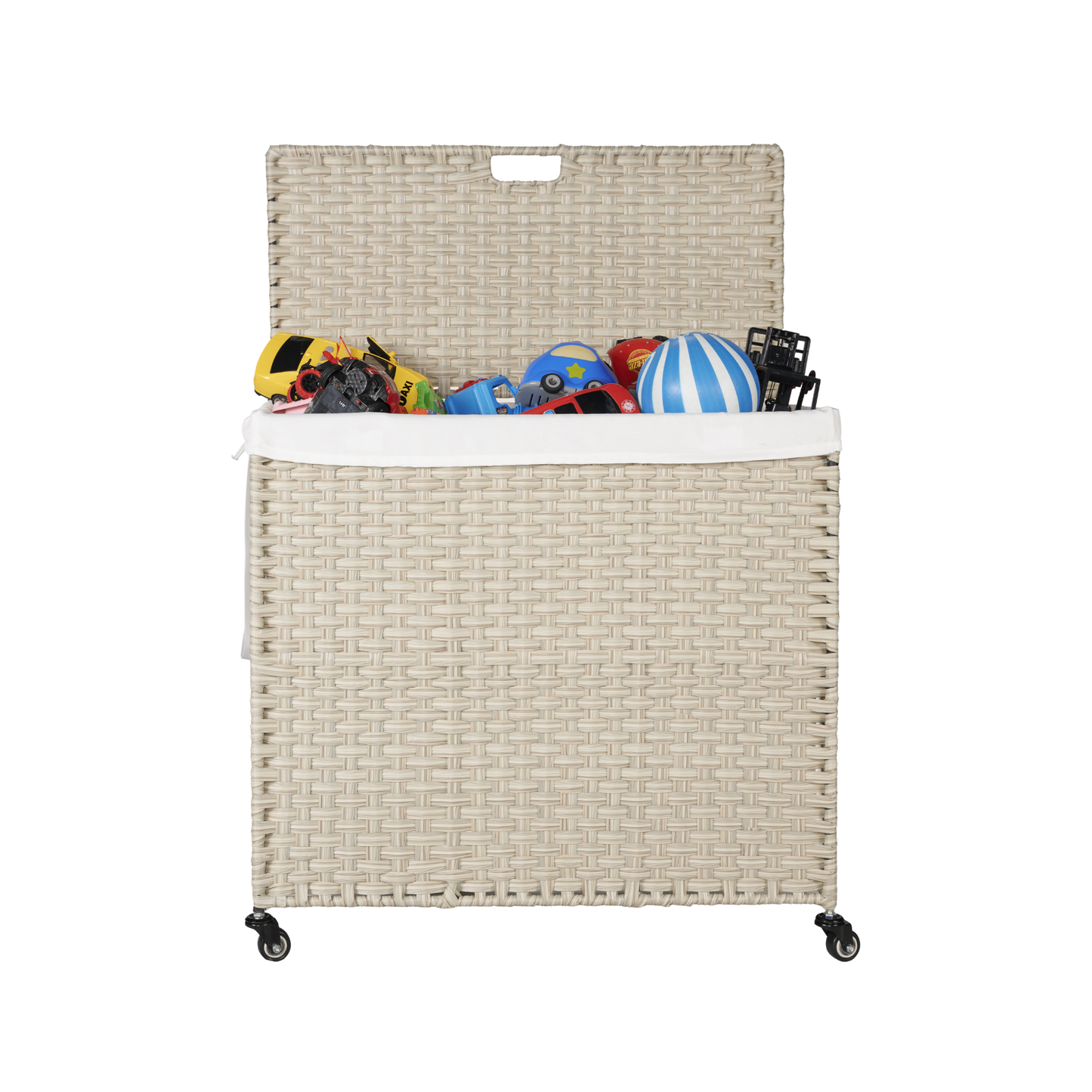 Premium Laundry Hamper with Lid and Wheels - 160L Grey