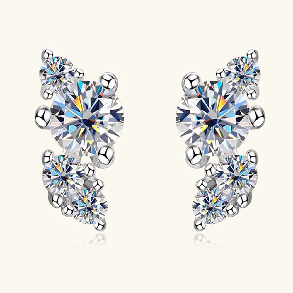 925 Sterling Silver Moissanite Stud Earrings - Korvel