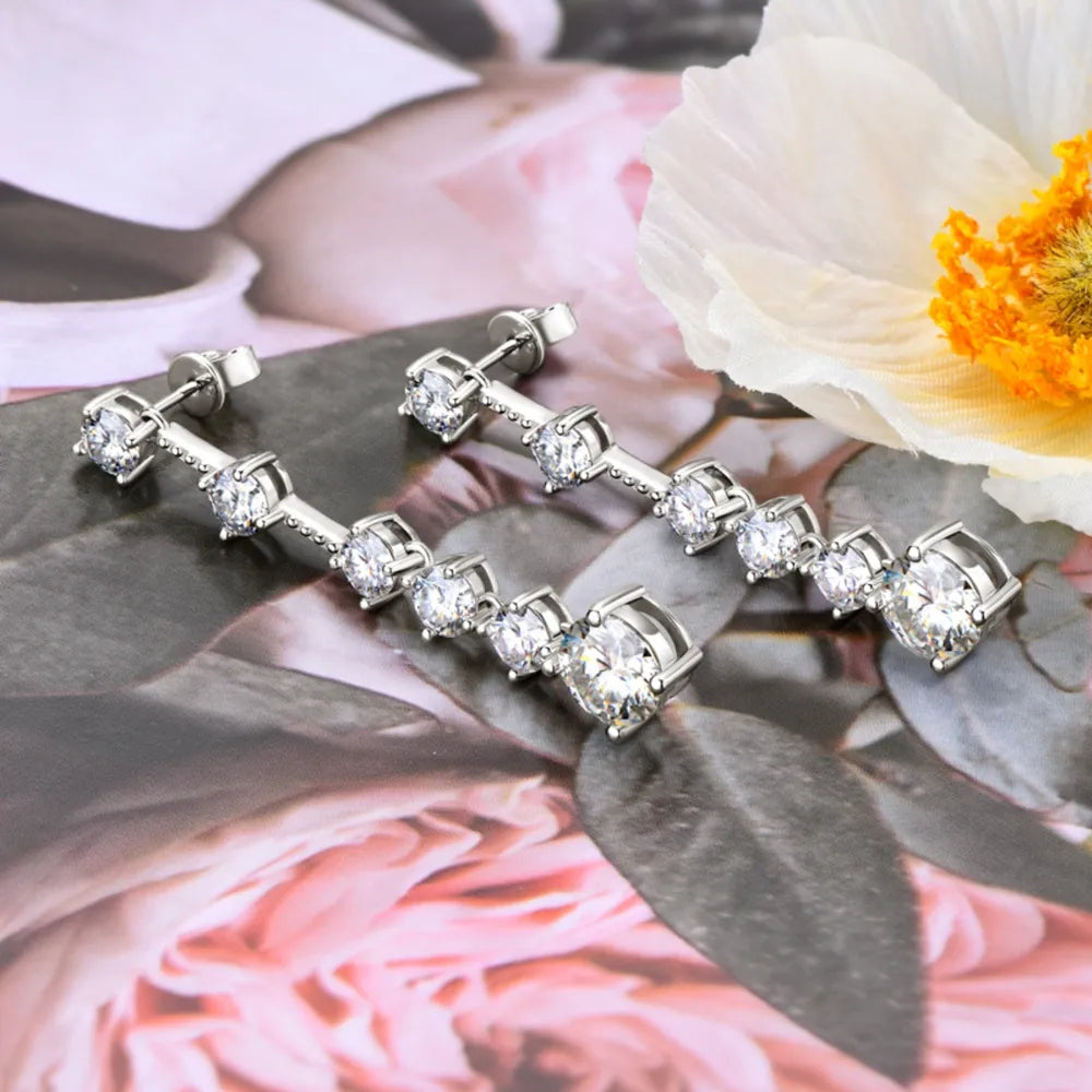 4 Carat Moissanite 925 Sterling Silver Earrings - Korvel