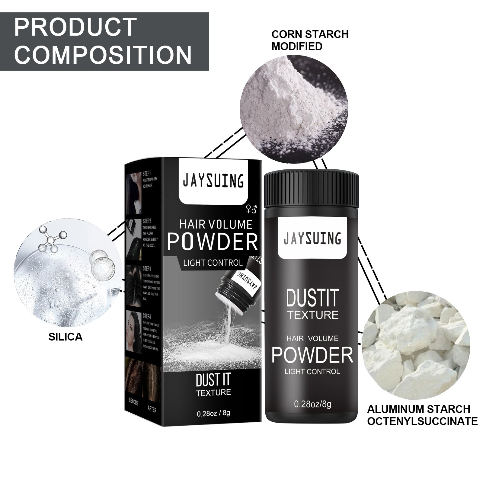 Hair Puff Powder Men's And Women's Hair Styling Care Leave-In Fluffy Refreshing Gentle Puff Powder - Korvel