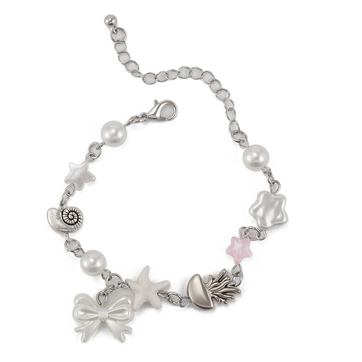 Ocean vacation style starfish versatile set, handmade small fresh pearl alloy necklace - Korvel