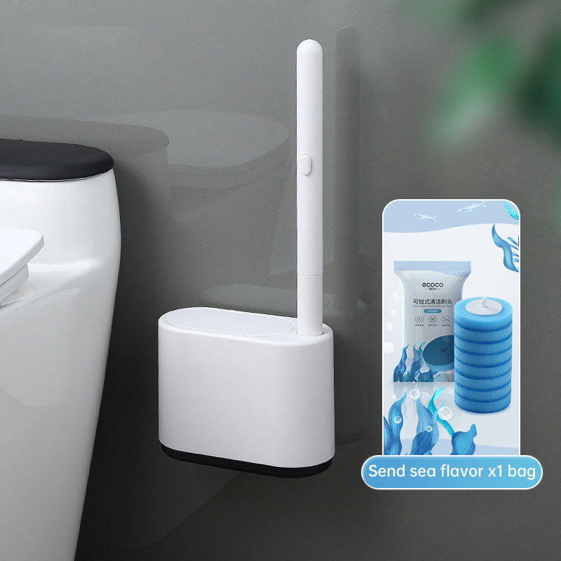 Wall Mounted Disposable Tool with No Dead Corners for Cleaning Bathroom and Toilet Brushes - Korvel