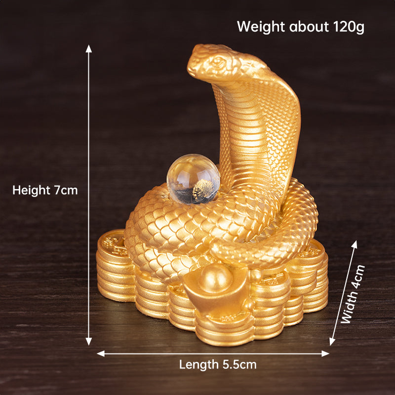 2025 Snake Year Resin Snake Decoration, Chinese Style Desktop Lucky Ornament - Korvel