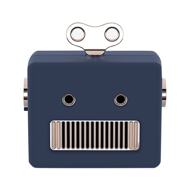 Portable Retro Robot Shape Bluetooth Speaker Cartoon Mini Outdoor Wireless Speaker HIFI Bass Column Loudspeaker With Microphone - Korvel